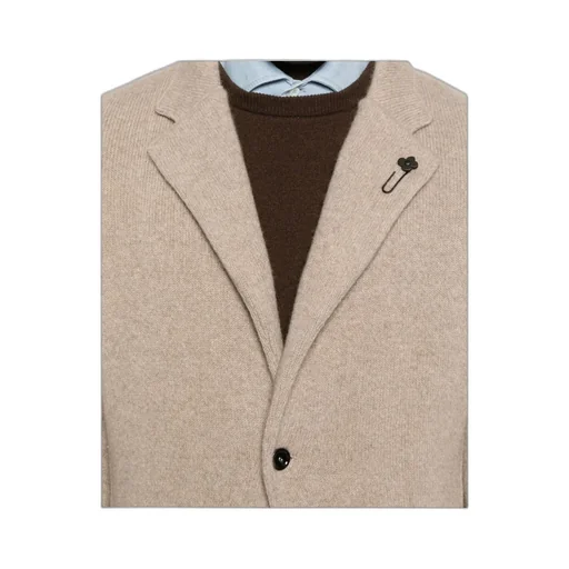 Patch-Pockets Buttoned Blazer