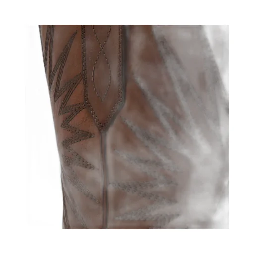 Star-Embroidered Leather Boots