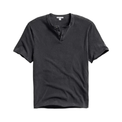 James Perse Slub Jersey Short Sleeve Henley T-Shirt