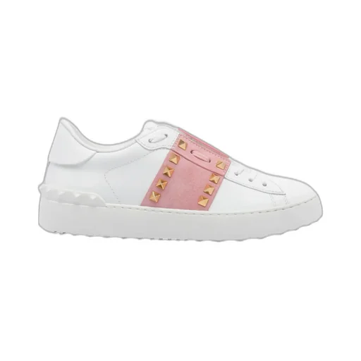 Stud-Embellished Lace-Up Sneakers