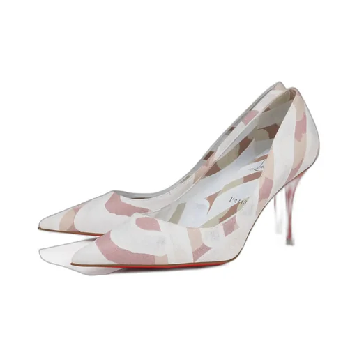 100Mm Striped-Pattern Pointed-Toe Pumps
