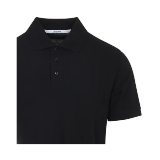 Saint Laurent Cassandre Embroidered Short-Sleeved Polo Shirt