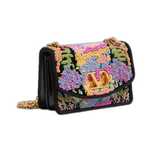 Valentino Garavani Vain Embroidered Shoulder Bag