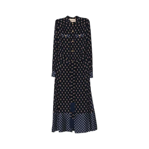 Paisley-Print Polka-Dot Midi Dress