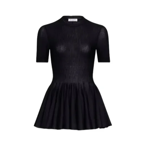Short-Sleeve Peplum-Hem Blouse