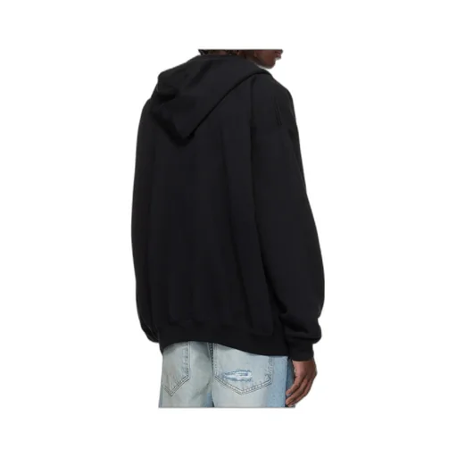 Vetements Logo Embroidered Zip-Up Drawstring Hoodie