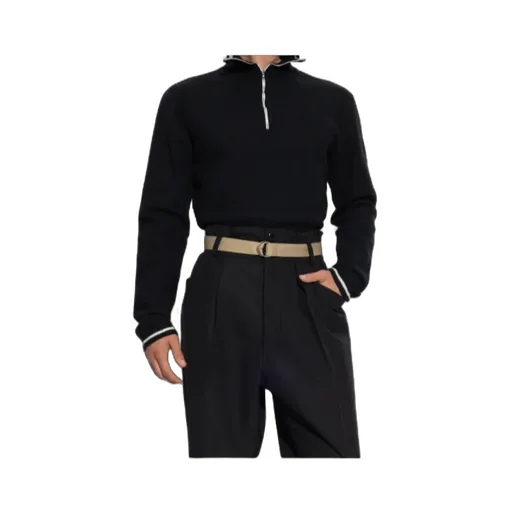 High-Neck Front-Zip Sweater