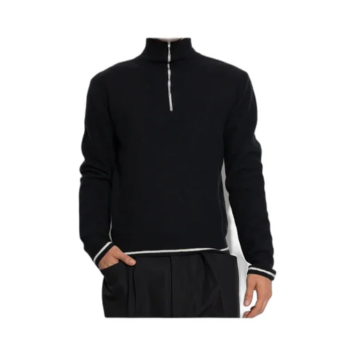 High-Neck Front-Zip Sweater