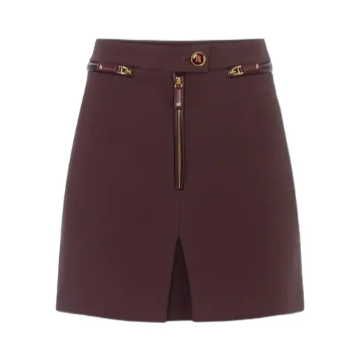 Elisabetta Franchi Zipped Double Layer CrÊPe Skirt