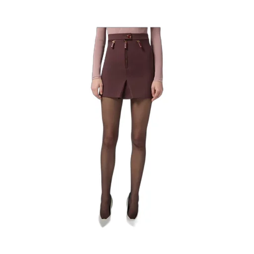 Elisabetta Franchi Zipped Double Layer CrÊPe Skirt