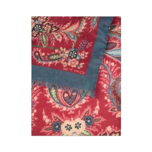 Wool, Cashmere And Silk Scarf With Print