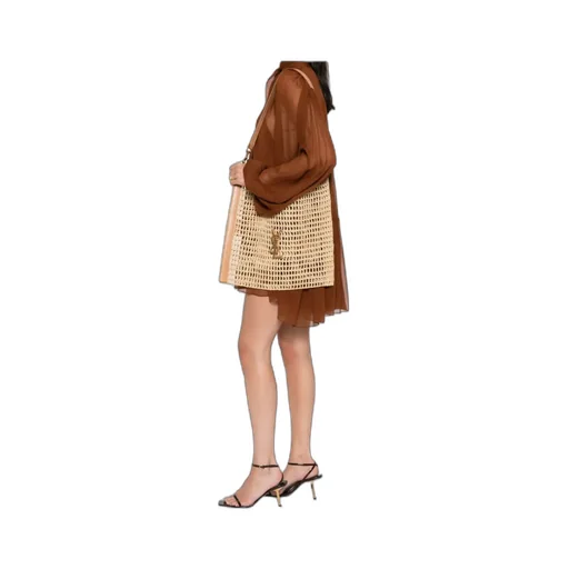 Saint Laurent Oxalis Logo Plaque Shopping Bag