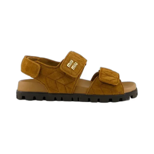 Sporty Quilted Double-Strap Sandals