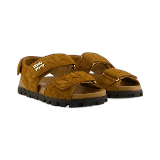 Sporty Quilted Double-Strap Sandals