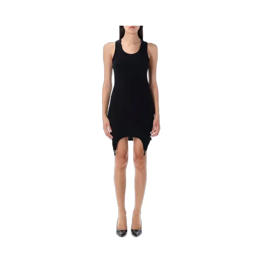 Mini Dress Rib Cotton Lingerie Garter