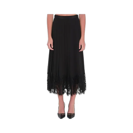 Lace-Trim Midi Skirt