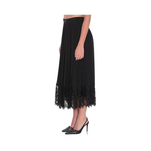 Lace-Trim Midi Skirt