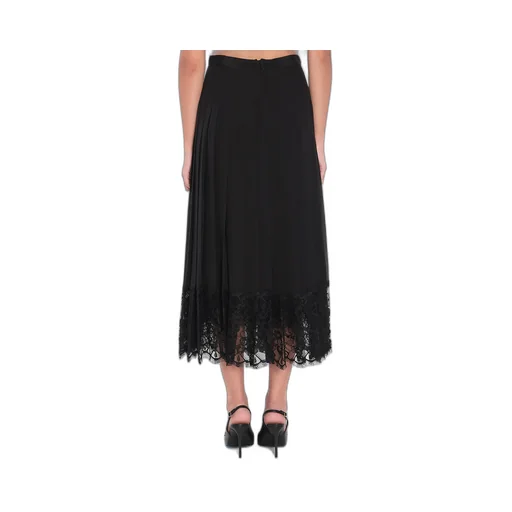 Lace-Trim Midi Skirt