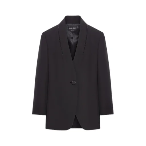Sequin-Embellished Single-Breasted Blazer