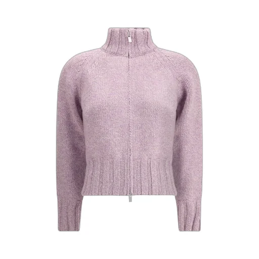 High-Neck Zip-Front Cardigan