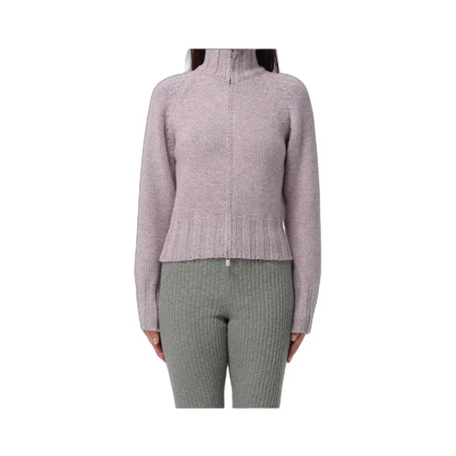 High-Neck Zip-Front Cardigan