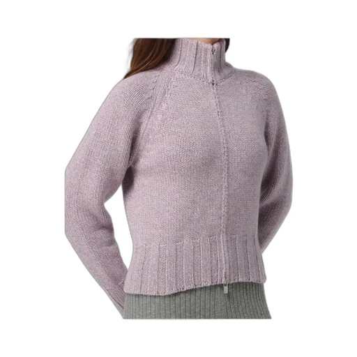 High-Neck Zip-Front Cardigan