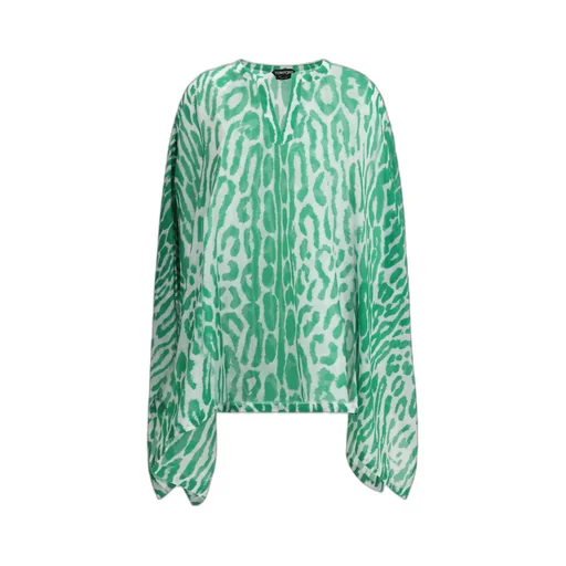 Leopard Print Silk Top