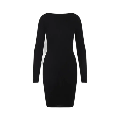 Ribbed Long-Sleeved Day Dress