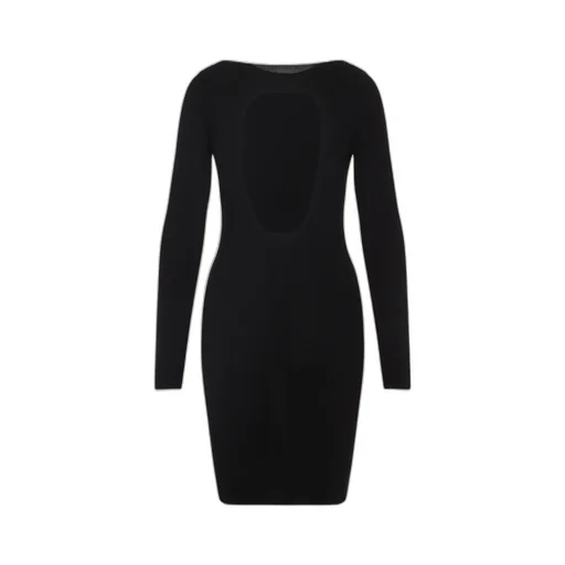 Ribbed Long-Sleeved Day Dress