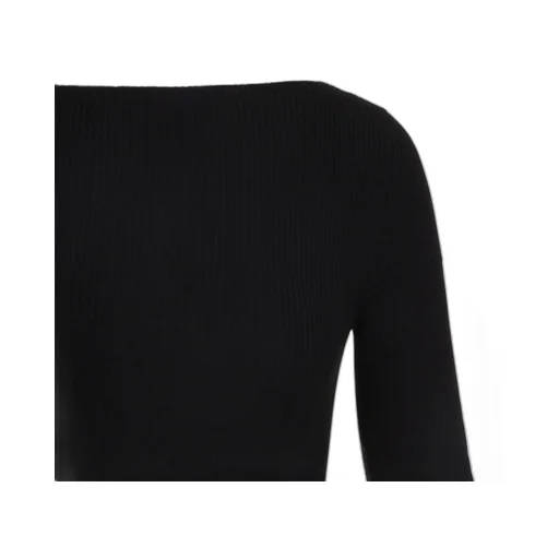 Ribbed Long-Sleeved Day Dress