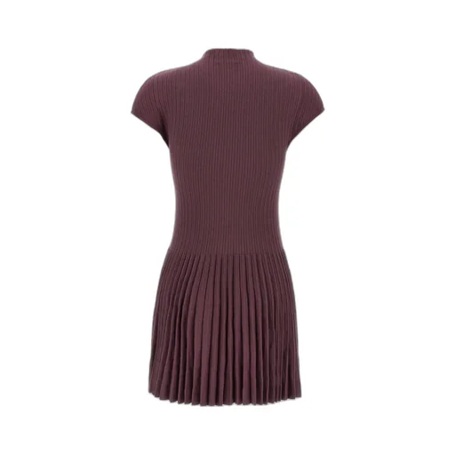 Ribbed Pleated Mini Dress