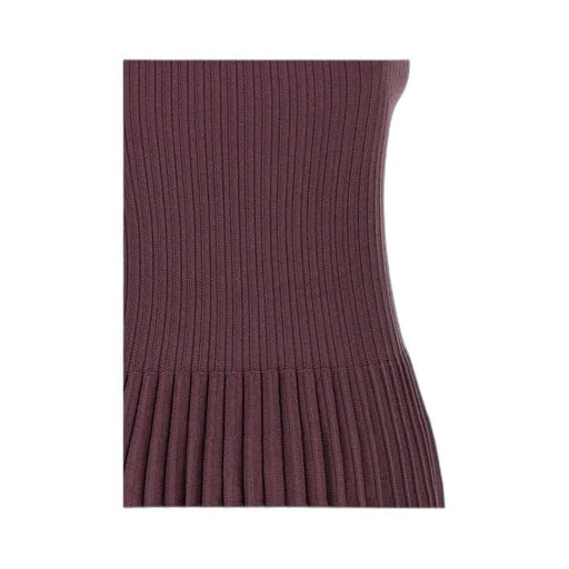 Ribbed Pleated Mini Dress