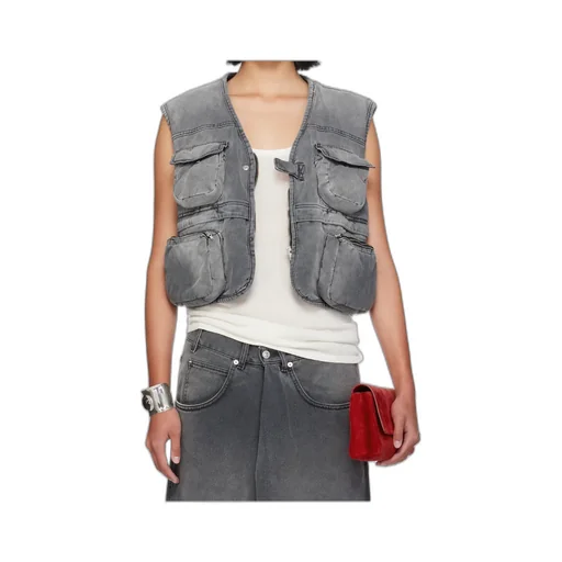 Wadded Cargo Denim Vest