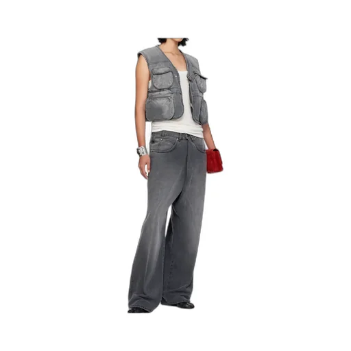 Wadded Cargo Denim Vest