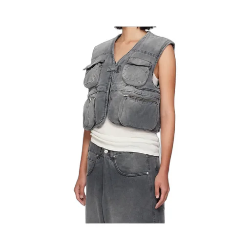 Wadded Cargo Denim Vest