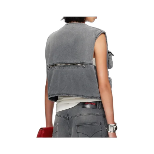 Wadded Cargo Denim Vest