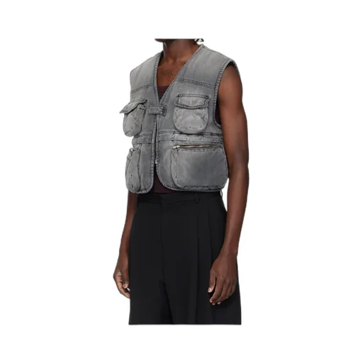 Wadded Cargo Denim Vest