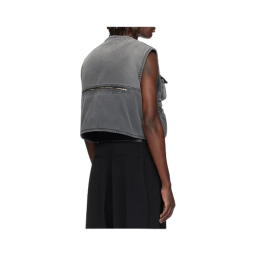 Wadded Cargo Denim Vest