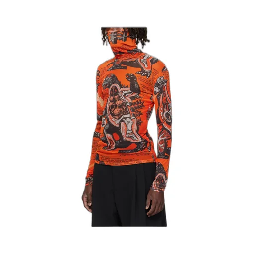 Masked Mesh Turtleneck