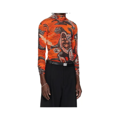 Masked Mesh Turtleneck