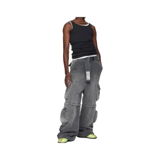 Wadded Denim Overalls