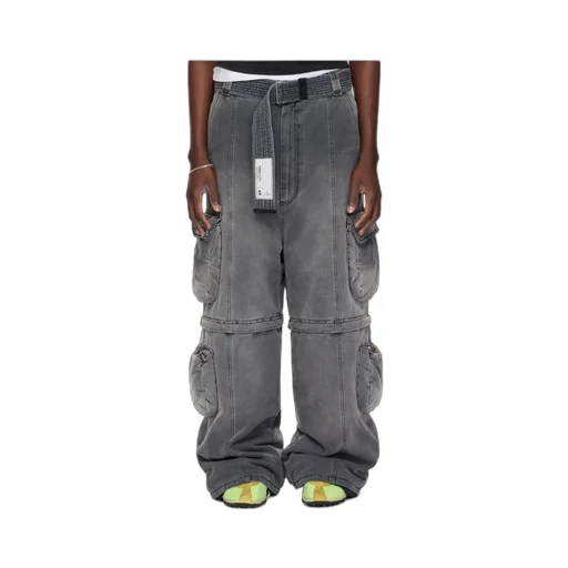 Wadded Denim Overalls