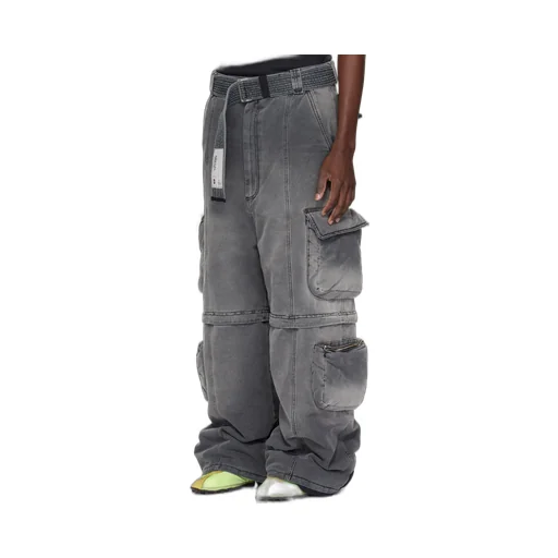 Wadded Denim Overalls