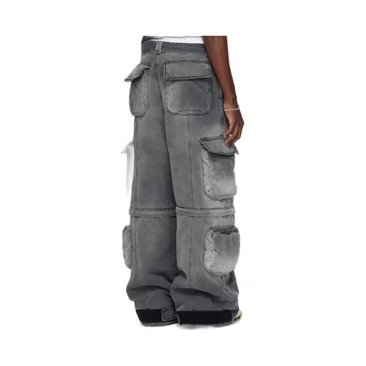 Wadded Denim Overalls