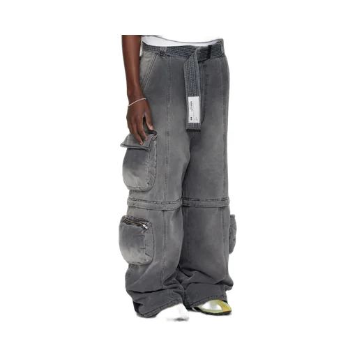 Wadded Denim Overalls