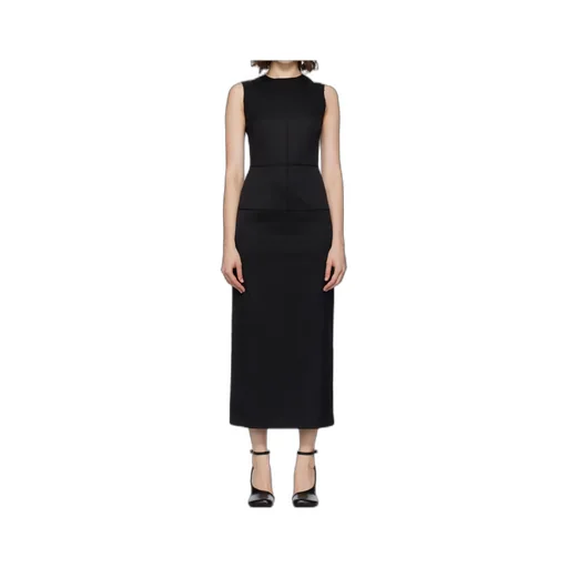 Sleeveless Seam-Detailing Midi Day Dress