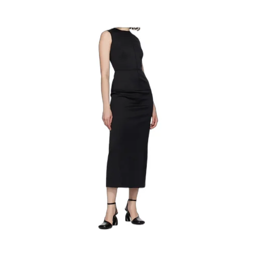 Sleeveless Seam-Detailing Midi Day Dress