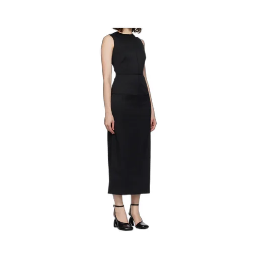Sleeveless Seam-Detailing Midi Day Dress