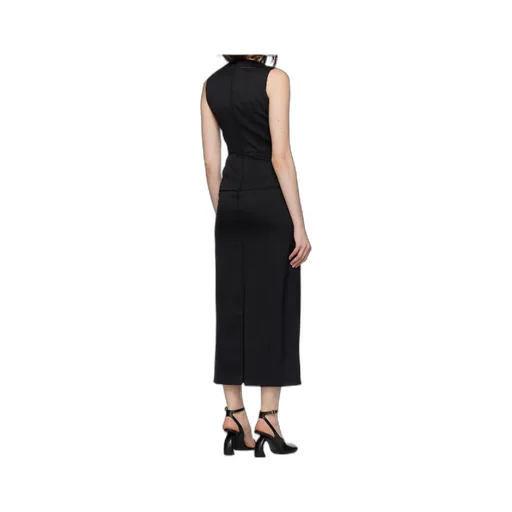 Sleeveless Seam-Detailing Midi Day Dress