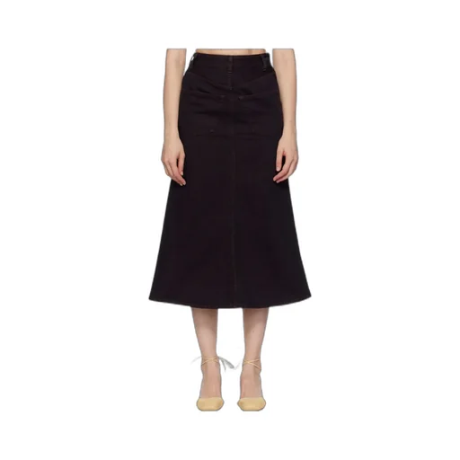 Overdyed Reversed Denim Midi Skirt